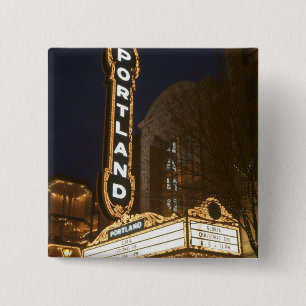 Marquee van het Arlene Schnitzer auditorium Vierkante Button 5,1 Cm