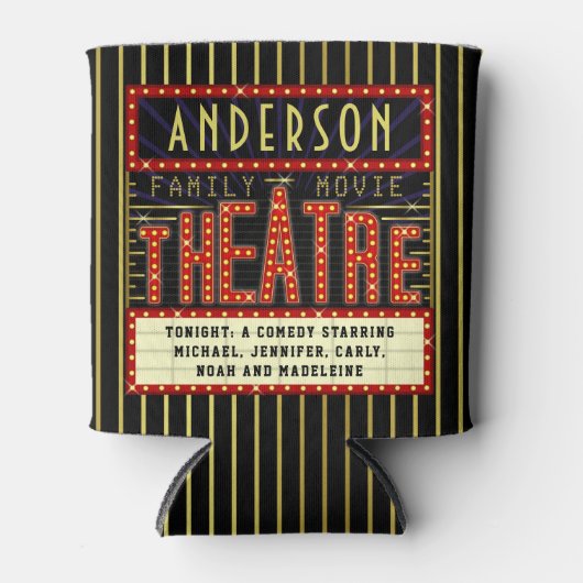 Marquee voor bioscopen | Aangepaste familienaam bi Blikjeskoeler (Voorkant)