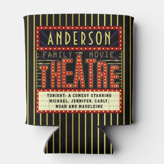 Marquee voor bioscopen | Aangepaste familienaam bi Blikjeskoeler (Achterkant)