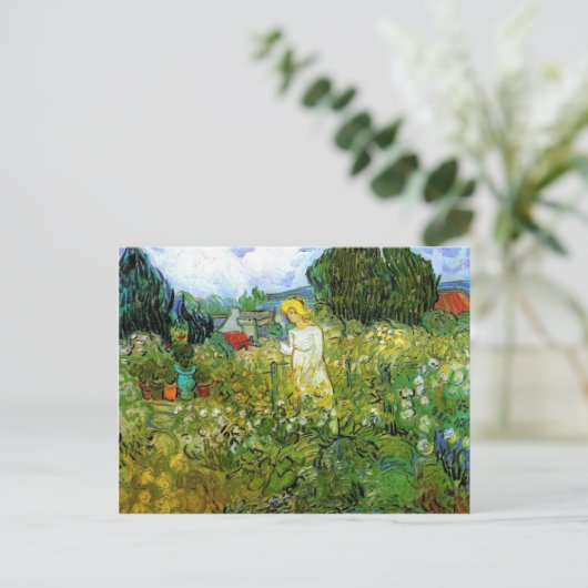 Marquerite Gachet in de tuin, Vincent van Gogh. Briefkaart (Staand voorkant)