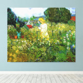 Marquerite Gachet in de tuin, Vincent van Gogh. Canvas Afdruk (Insitu (Houten vloer))