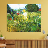 Marquerite Gachet in de tuin, Vincent van Gogh. Canvas Afdruk (Insitu (Woonkamer))