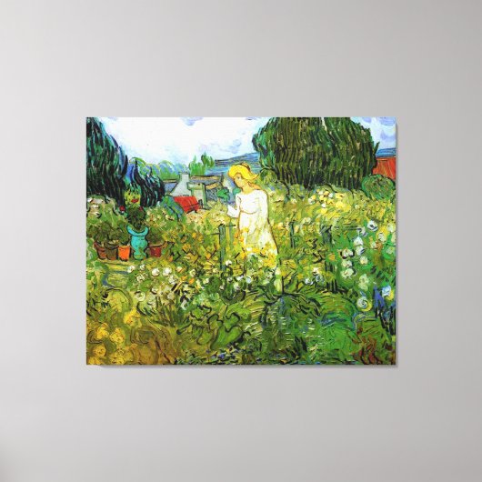 Marquerite Gachet in de tuin, Vincent van Gogh. Canvas Afdruk (Voorkant)