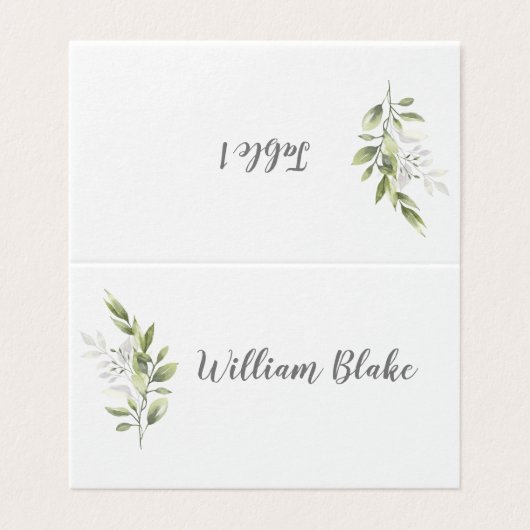 Marques place Mariage thème Eucalyptus, Champêtre Kaart (Buitenkant ongevouwen)