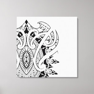 Marquesan Polynesische en Maori stijl kunst Canvas Afdruk
