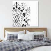 Marquesan Polynesische en Maori stijl kunst Canvas Afdruk (Insitu (Slaapkamer))