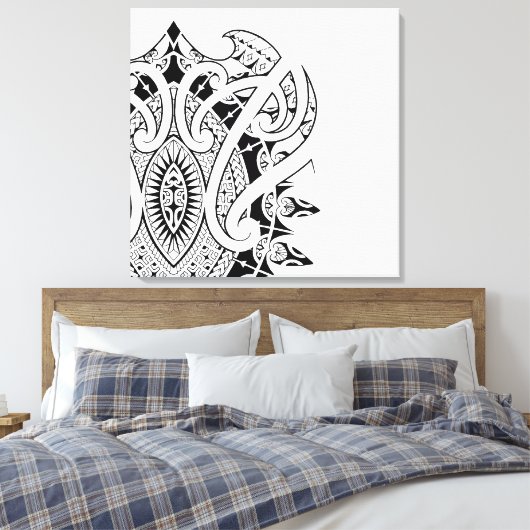 Marquesan Polynesische en Maori stijl kunst Canvas Afdruk (Insitu (Slaapkamer))