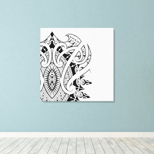 Marquesan Polynesische en Maori stijl kunst Canvas Afdruk (Insitu (Houten vloer))