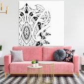 Marquesan Polynesische en Maori stijl kunst Canvas Afdruk (Insitu (Woonkamer))