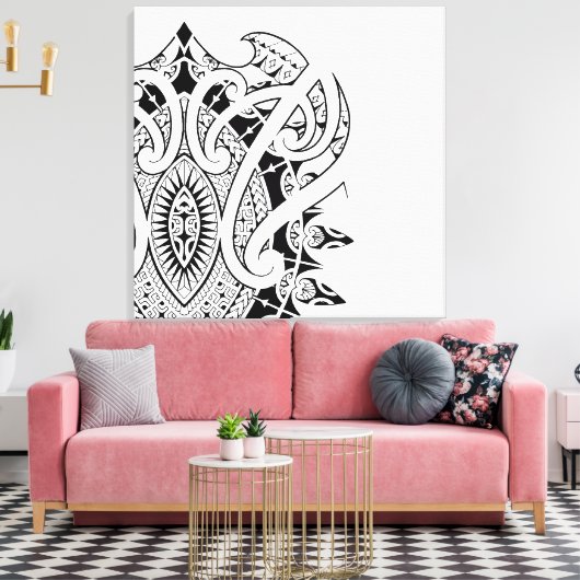 Marquesan Polynesische en Maori stijl kunst Canvas Afdruk (Insitu (Woonkamer))
