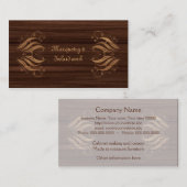 Marquetrie, inleghouten patroon visitekaartje (Voorkant / Achterkant)