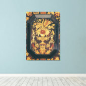 Marquetriedetails van een buffet canvas afdruk (Insitu (Houten vloer))