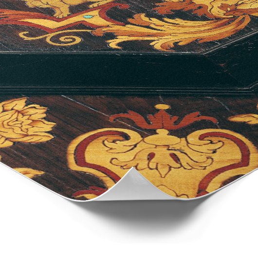 Marquetriedetails van een buffet poster (Hoek)