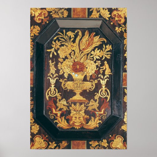 Marquetriedetails van een buffet poster (Voorkant)