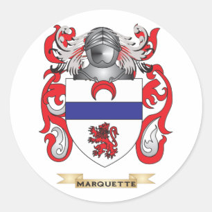 Marquette Coat of Arms (familiekust) Ronde Sticker