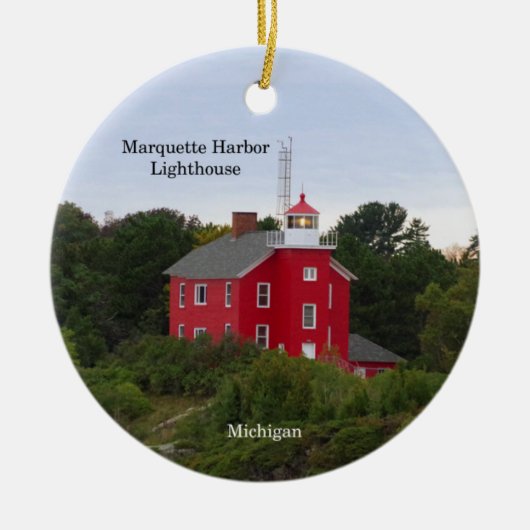 Marquette Harbor Lighthouse cirkel ornament (Voorkant)