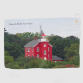 Marquette Harbor Lighthouse golfhanddoek (Horizontaal)