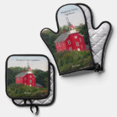 Marquette Harbor Lighthouse Ovenwant & Pannenlap Set (Voorkant / Achterkant)