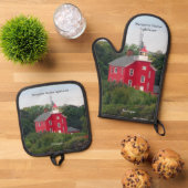 Marquette Harbor Lighthouse Ovenwant & Pannenlap Set (Top down)