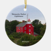 Marquette Harbour, cirkelvormig versiering Keramisch Ornament (Voorkant)