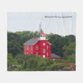 Marquette Harbour Lighthouse blanket Fleece Deken (Voorkant (Horizontaal))