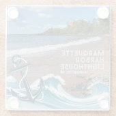 Marquette Harbour Lighthouse, Marquette, Verenigd Glazen Onderzetter (Achterkant)