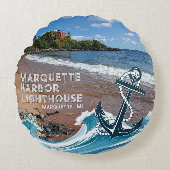 Marquette Harbour Lighthouse, Marquette, Verenigd  Rond Kussen (Voorkant)