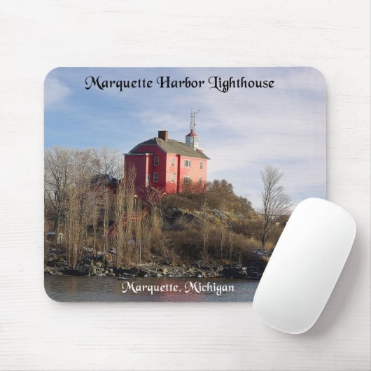 Marquette Harbour Lighthouse mousepad Muismat (Met muis)