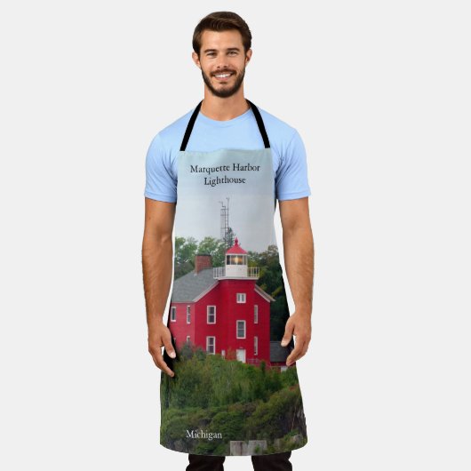 Marquette Harbour Lighthouse schort (Gedragen)