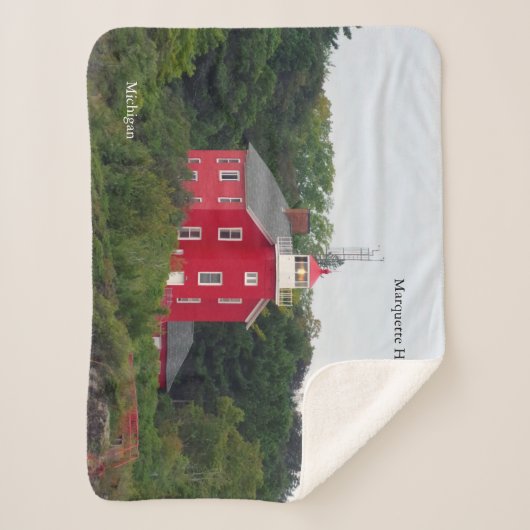 Marquette Harbour Lighthouse sherpa blanket Sherpa Deken (Voorkant)