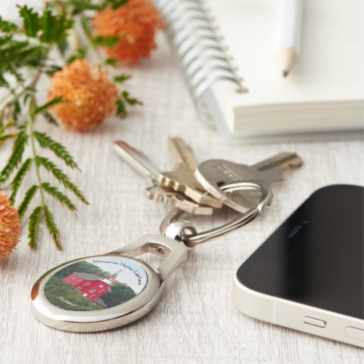 Marquette Harbour, metaal sleutelketen Sleutelhanger (Zijkant)