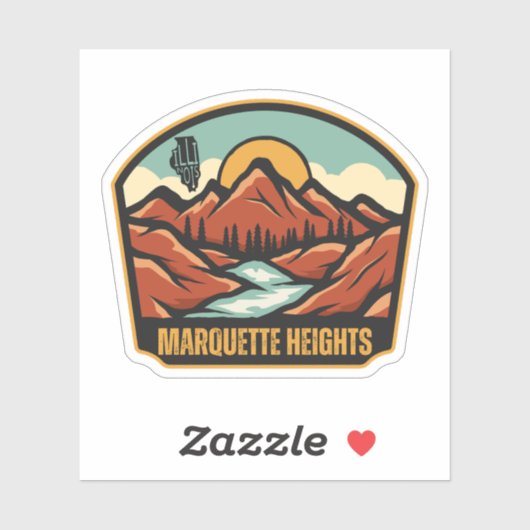 Marquette Heights, Illinois Sticker (Vel)