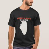Marquette Heights Illinois USA State America Trave T-shirt (Voorkant)