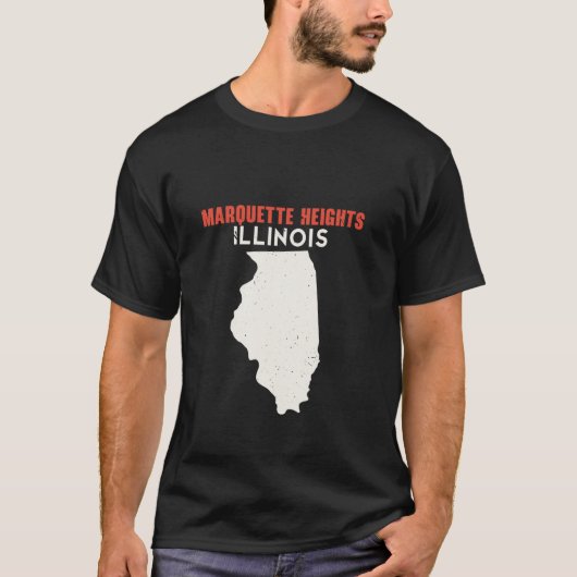 Marquette Heights Illinois USA State America Trave T-shirt (Voorkant)