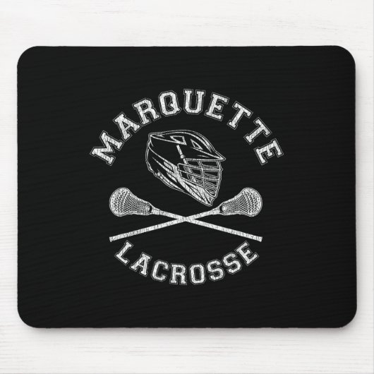 Marquette Lacrosse  Distressed Retro Lax Muismat (Voorkant)