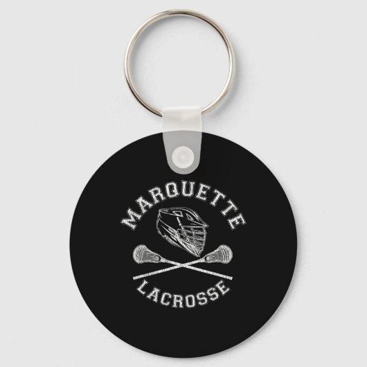 Marquette Lacrosse  Distressed Retro Lax Sleutelhanger (Voorkant)