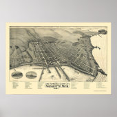 Marquette, MI Panoramic Map - 1897 Poster (Voorkant)