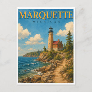 Marquette Michigan Haven Vuurtoren GeoSaga Briefkaart