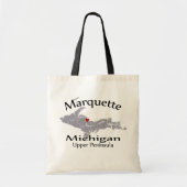 Marquette Michigan Heart Map Design Canvas tas (Voorkant)