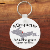 Marquette Michigan Heart Map Design Sleutelhanger (Voorkant)