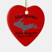 Marquette Michigan Heart Map Ornament (Rechts)