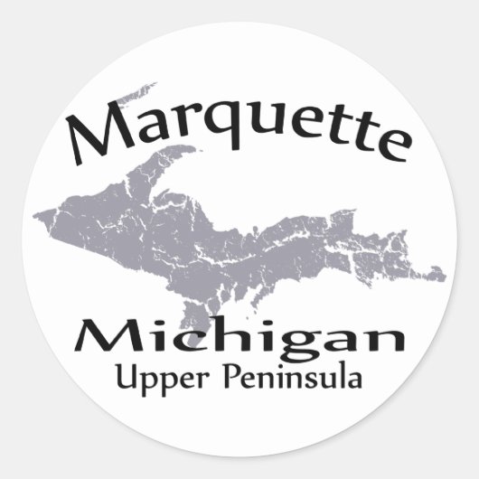 Marquette Michigan Kaart Design Sticker (Voorkant)
