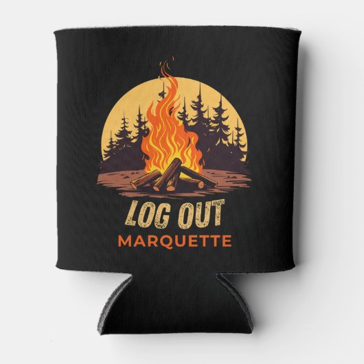 Marquette Michigan Kampvuur Blikjeskoeler (Voorkant)