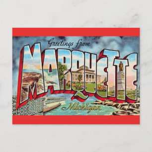 Marquette Michigan Welkomstansichtkaart Briefkaart
