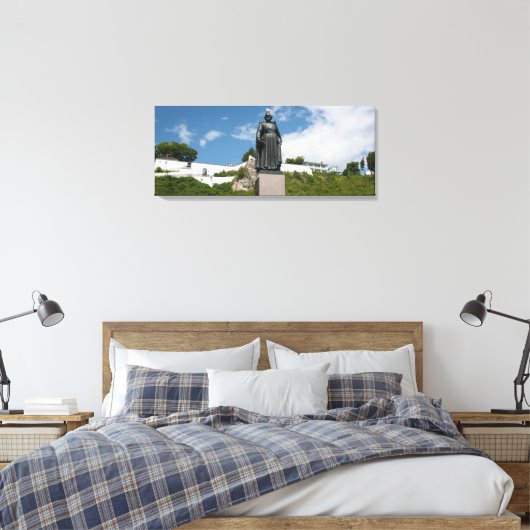 Marquette Statue, Mackinac Island, Michigan Canvas Afdruk (Insitu (Slaapkamer))