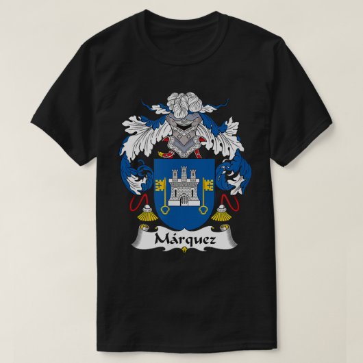 Marquez Coat of Arms Family Crest T-shirt (Design voorkant)