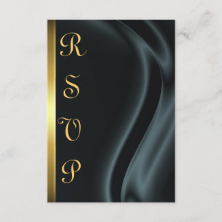 Marquis Black Silk Gold RSVP-kaart RSVP Kaartje
