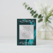 Marquis Blauwgroen Silk Silver Guest Info Visiteka Visitekaartje (Staand voorkant)