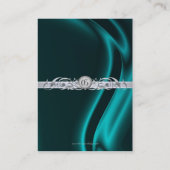 Marquis Blauwgroen Silk Silver Guest Info Visiteka Visitekaartje (Achterkant)