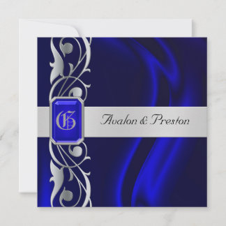 Marquis Blue Silk Blue Jewel Uitnodiging